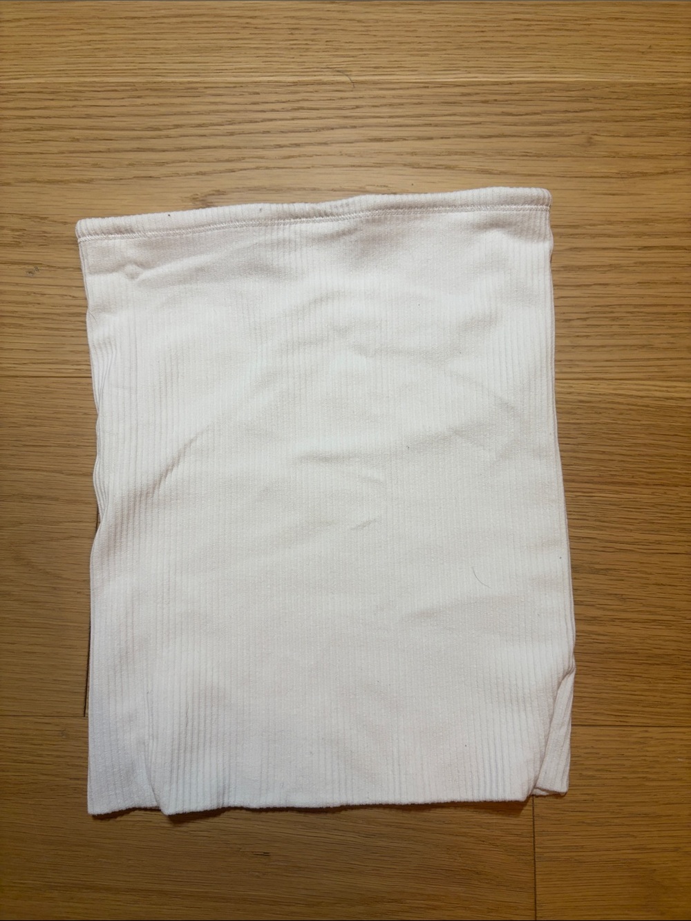 Aritzia White Ribbed Strapless Tube Top
